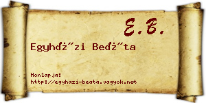 Egyházi Beáta névjegykártya